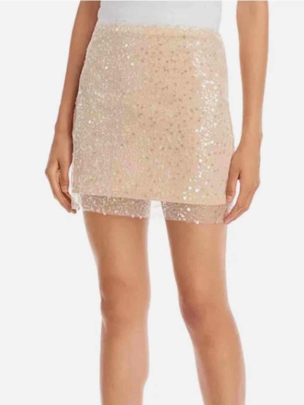 Lucy Paris Ava Sequin Beige Cream Bridal Mesh Formal skirt Excellent Condition